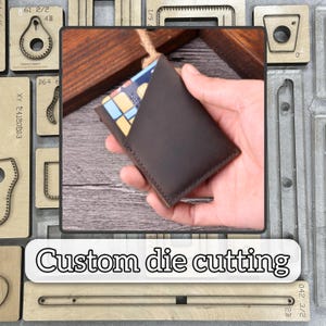 Troquel de corte de diseño único de cuero para portatarjetas de alta calidad/troquel de cuchillo de metal de precisión para cuero personalizado/herramienta de perforación artesanal de cuero hecha a mano
