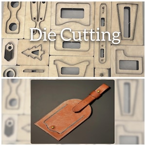 Etiqueta de bagagem de couro personalizada, corte e vinco, corte e vinco de couro personalizado, régua de aço, máquina de corte e vinco de metal, molde de papel Kraft
