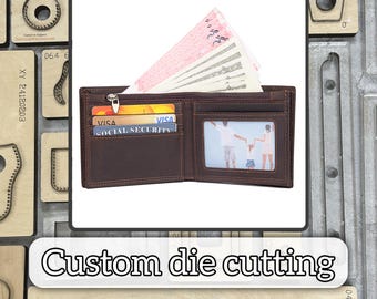 DIY Short Wallet Leather Metal Die Cutting Machine, Custom Leather Card Holder Die Cutting, Leather Craft Punch Tool, Father's Day Gift