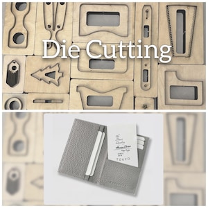 Ensemble de matrices de perforation en cuir personnalisées pour porte-cartes, matrice de découpe en cuir de poche pour cartes, outils en papier kraft pour travaux manuels en cuir