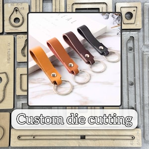 Keychain leather cutting die, high quality leather punching die set, leather craft kraft paper tools, handmade knives, Father&#39;s Day gift