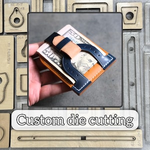 Molde de corte creativo de cuero con forma de herradura para tarjetas, molde de cuchillo de metal de precisión para billetera de cuero, herramienta de perforación artesanal de papel kraft hecha a mano