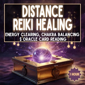 Sanación Reiki a distancia de 1 hora / Limpieza energética el mismo día, equilibrio de chakras, eliminación de bloqueos, sanación basada en la intención + lectura de cartas del oráculo
