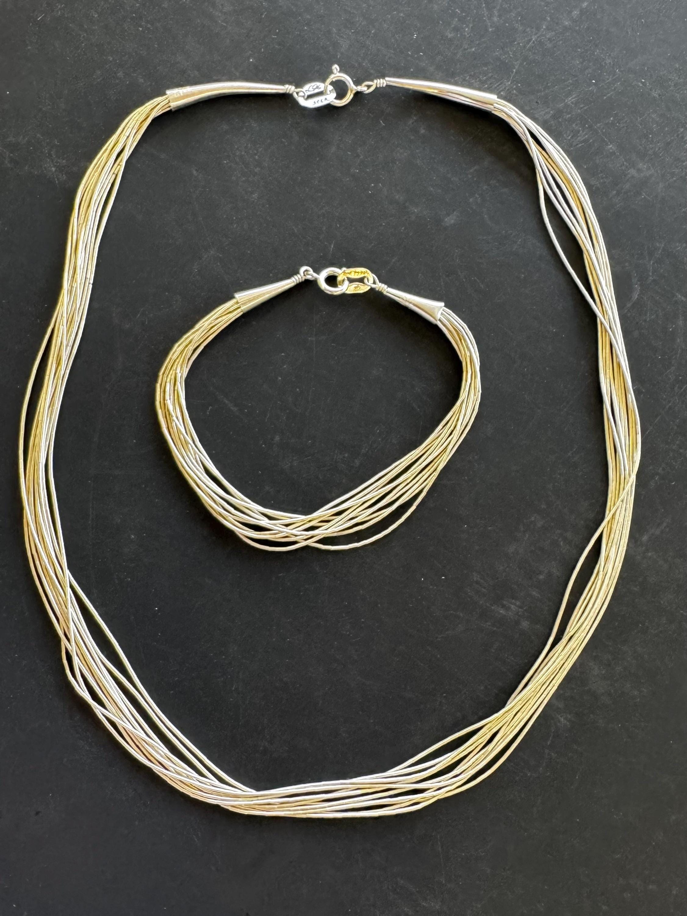 アクセサリー Navajo Liquid Silver Chain Bracelet Liquid Silver Sterling Necklace Bracelet Set Cj's Navajo - Etsy