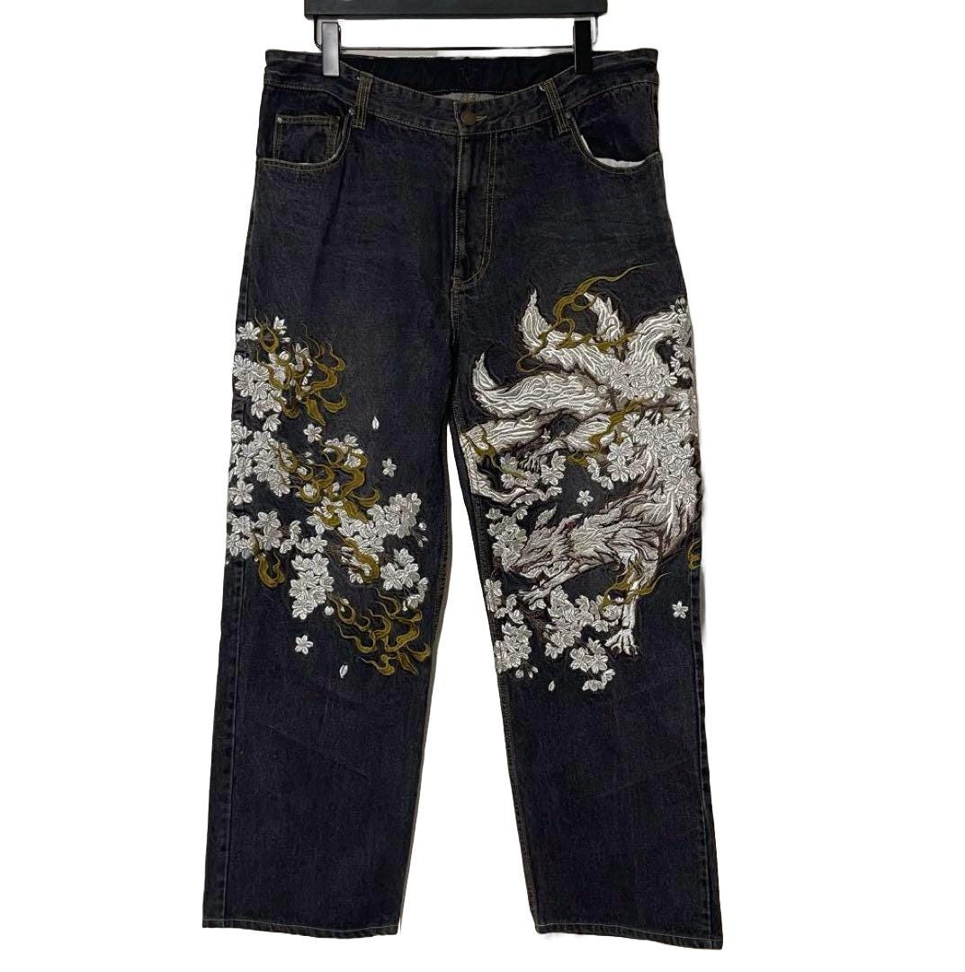 ● KASHIKO ● Embroidered Washing Denim Pants Kashiko】送料/関税込 Embroidered Washing Denim Pants