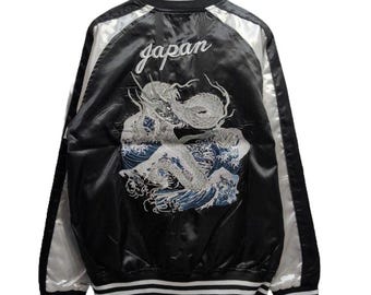 hoshihime souvenir jacket ベロア　黒　ブラック　龍 Amazon.co.jp: Hoshihime Sukajan (Black Dragon), Satin (Black