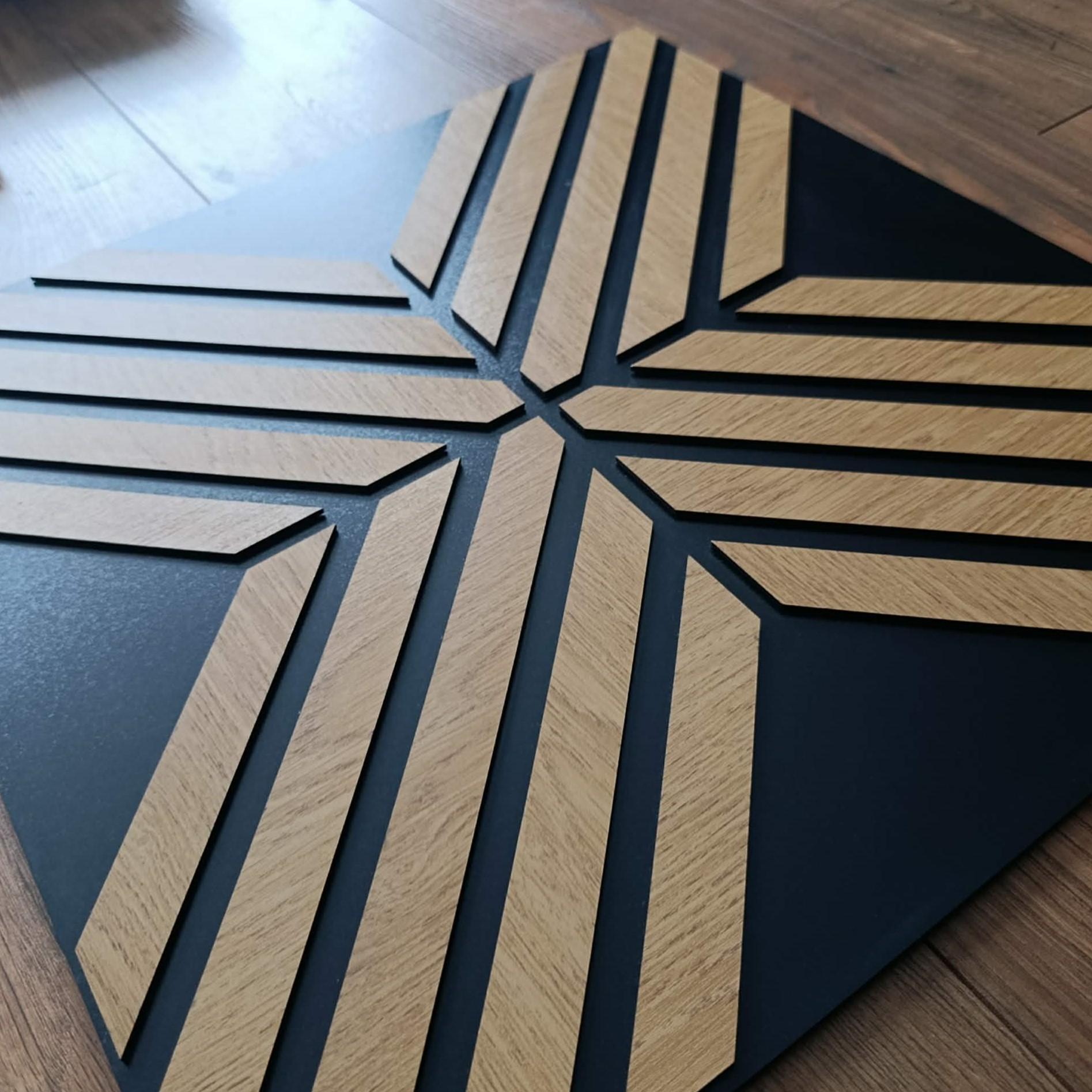 3D Wood Slat Wall Panel Oak on Black | Modern Architectural Wall Design ...