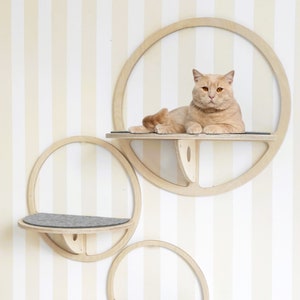 Cat wall shelf, Cat shelves, Cat climbing wall, Cat furniture, set of 3 pieces