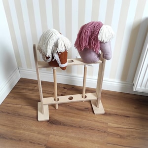 Hobby Horse Stable, Wooden Stand for Stick Horses, Hobby Horse Stall Stable for 2,3,4 Horses
