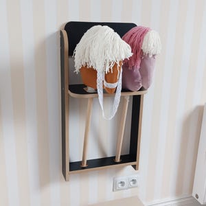 Stable for hobby horses, Hobby horse stand, , Hobby horse wall shelf, Hobby Horse stall stable wall mounted