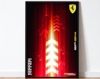 Ferrari SF-24 Poster | Technik kompatibel | Digital Art for Wall Poster, F-one Digital Print | Formel 1 | Technik passend zu 42207 Poster