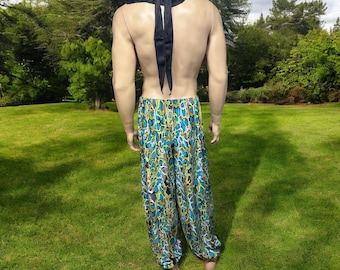 Blue Harem Pants: Unisex Boho Baggy Style