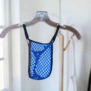 Blue Mesh Thong - Men's Lingerie image 1