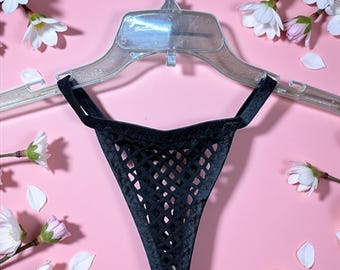 Sultry Black Mesh Thong Panties for Women - Racy Intimate Apparel