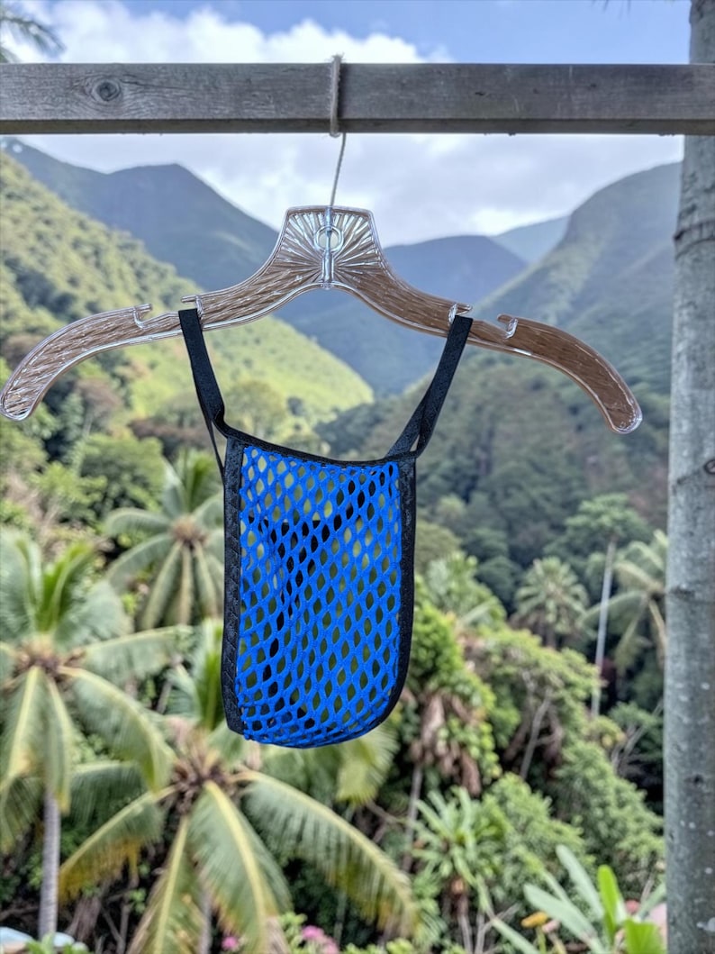 Blue Mesh Thong - Men's Lingerie image 3