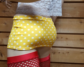 Mini skirt, polka dot yellow