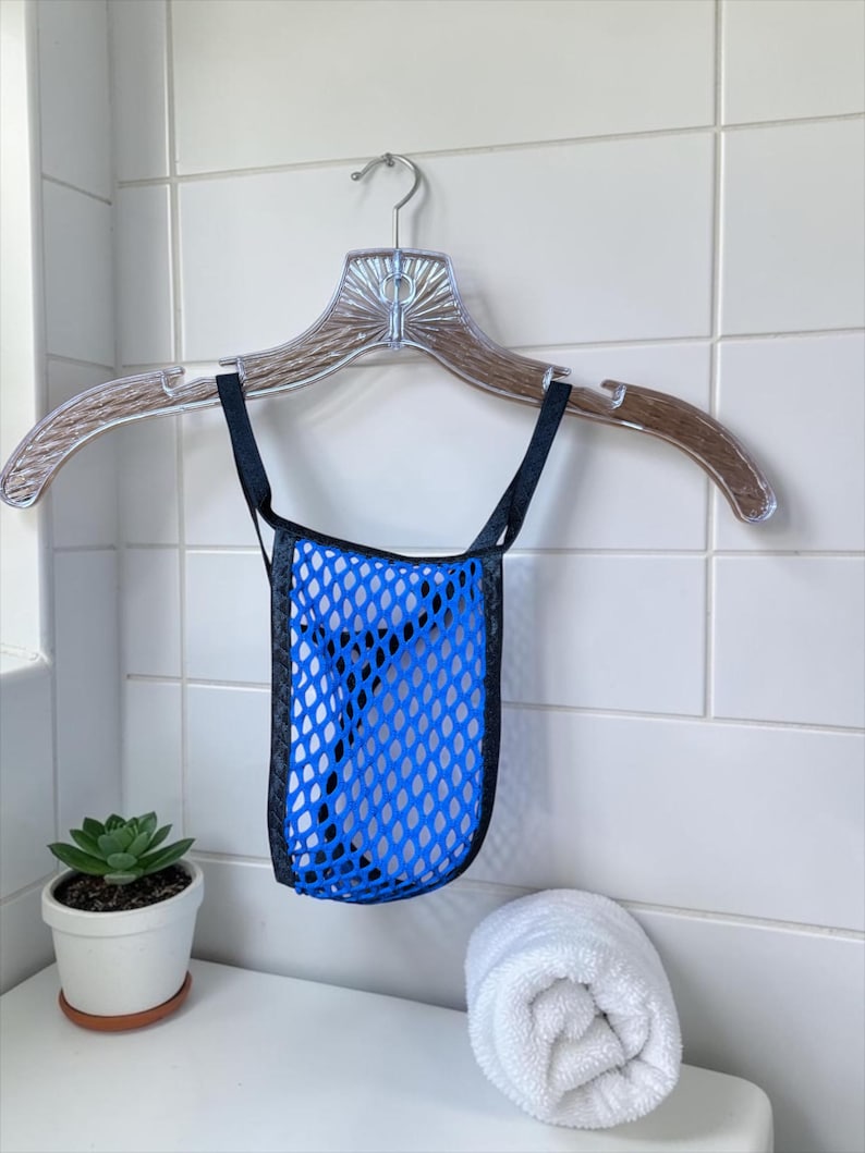 Blue Mesh Thong - Men's Lingerie image 10