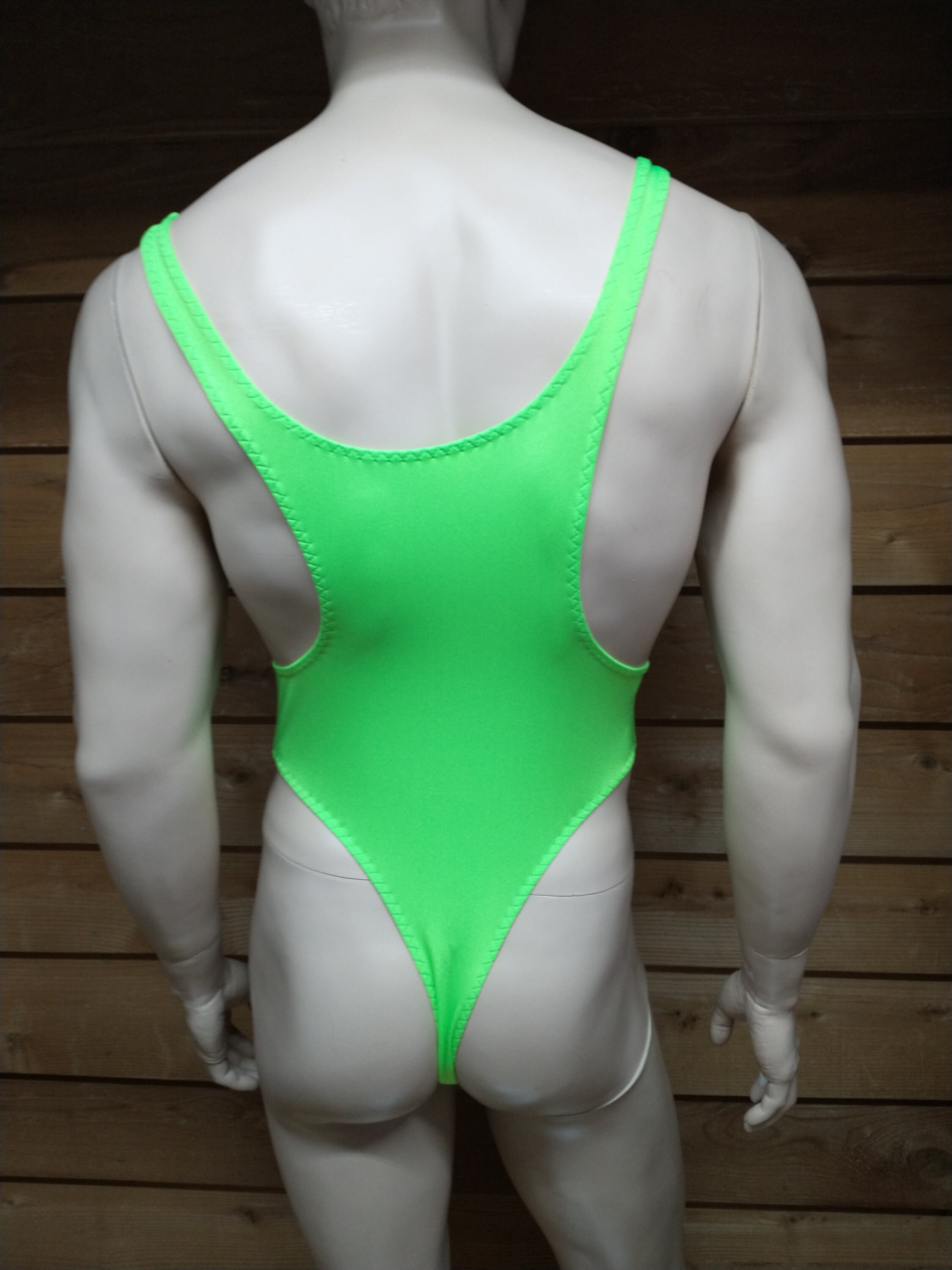 Men's Neon Green Leotard Bodysuit 