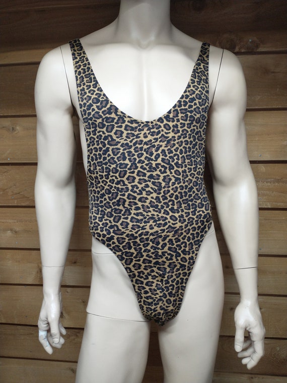 Men's Leopard Print Bodysuit 