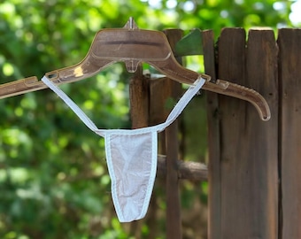 White Thong Panty - Minimalist Lingerie, Bridal Intimates