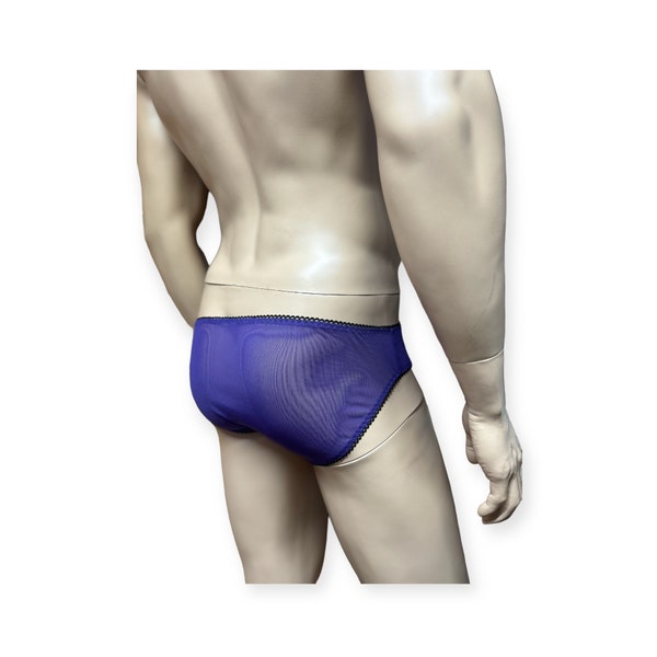 Men's bikini briefs, purple mesh