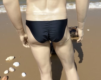 Men's Black Spandex Swim Briefs - Stylish Swimwear for Summer