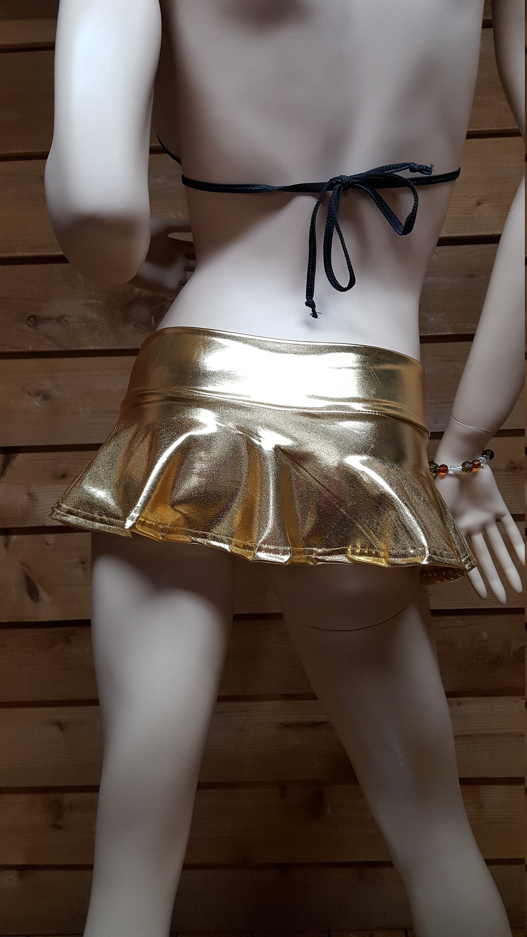 metallic micro mini skirt
