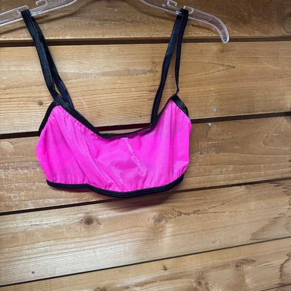 Hot pink bikini top, transparent