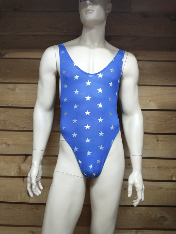 Men's Blue Leotard Bodysuit 