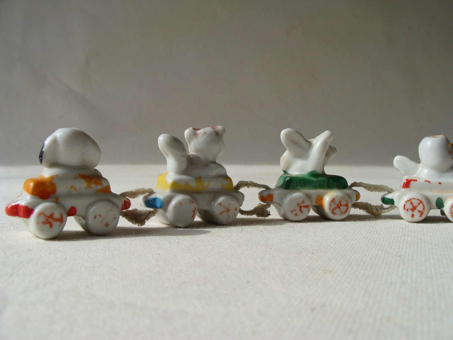 Vintage miniature ceramic train of animals candleholder or | Etsy