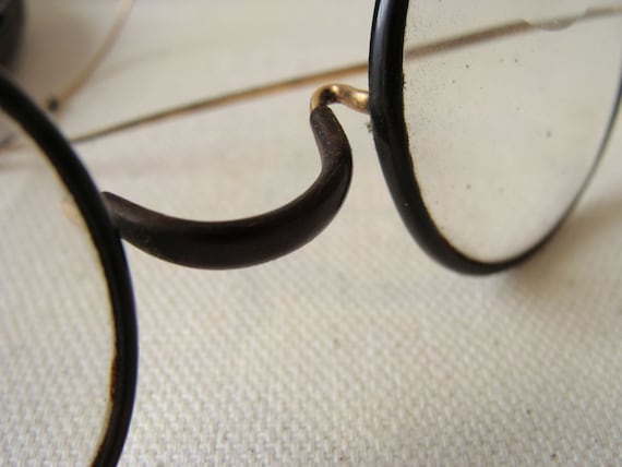 vintage gold spectacles or eyeglasses with case - image 3