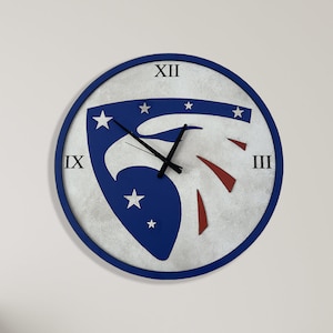 Amerikanische Adler Flagge Wanduhr: USA Holz Kunst