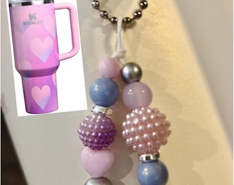 NEW!  Valentine’s Day Powder Pink Heart Gradient Handle  Charm, Tumbler Accessories, Stanley Handle Charms, Tumbler Accessories