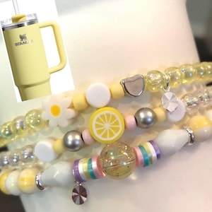 NEW!  Lemonade Tumbler Stack, Tumbler Handle Charms, Tumbler Bracelet Stacks