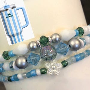 NEW!  Cornflower Cabana Gloss Stack, Oasis Collection, Tumbler Handle Charms, Tumbler Bracelet Stacks