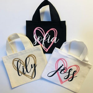 Canvas Personalized Mini Totes, Perfect for Party Favor Bags, Flower ...