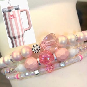 NEW!  Peach Whip Cabana Gloss Stack, Oasis Collection, Tumbler Handle Charms, Tumbler Bracelet Stacks