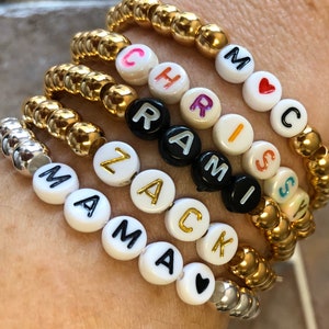 Featured image of post Stylish Name Make Your Own Name Bracelets / Custom double heart engraved names bracelet sterling silver.