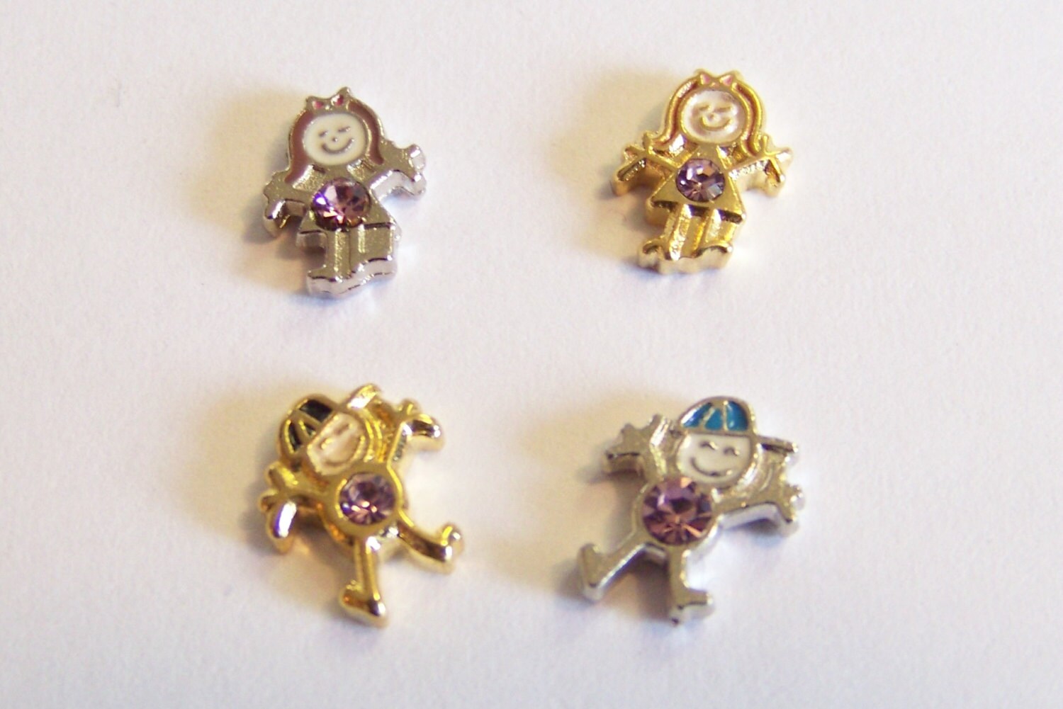 Floating Kid Figure/Birthstone Charms