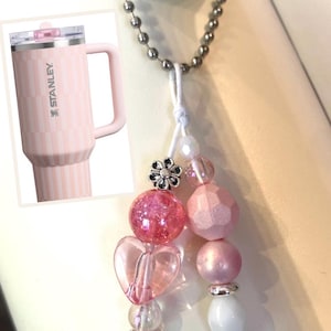 NEW! Tea Rose Tile Handle Charm, Tumbler Handle Charms, Oasis Collection, Tumbler Bracelet Stacks