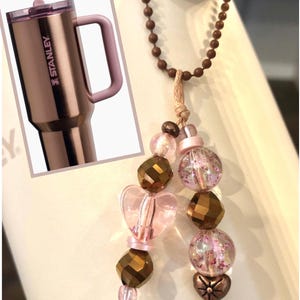 NEW!  Polished Rose Gold Handle Charm, Tumbler Handle Charms, Tumbler Bracelet Stacks