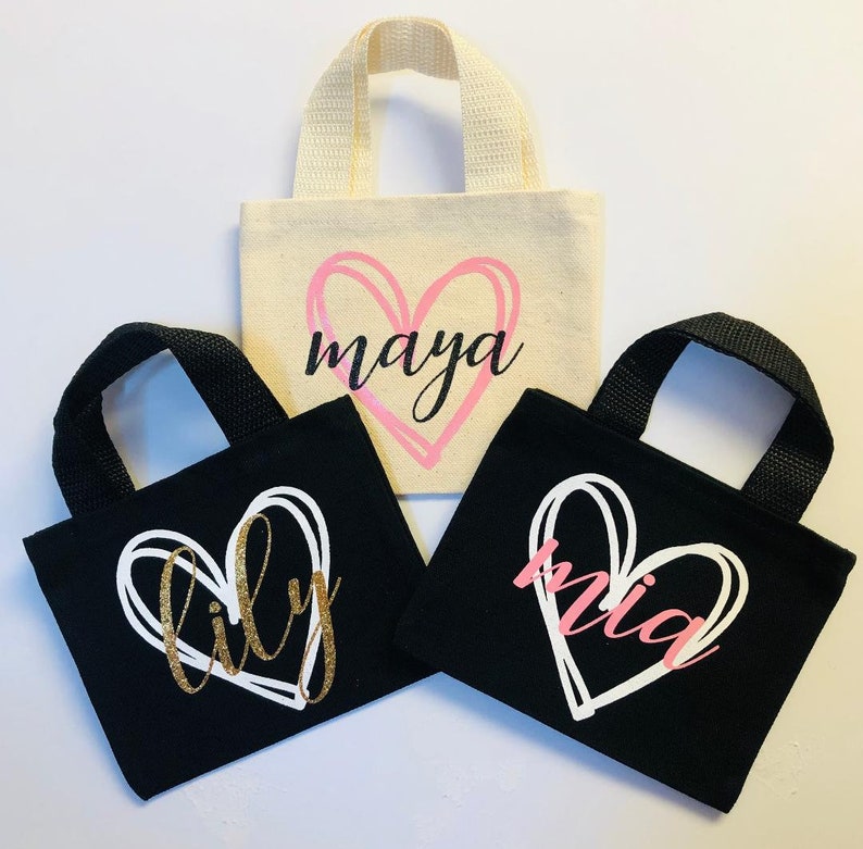 Canvas Personalized Mini Totes Perfect for Party Favor Bags - Etsy