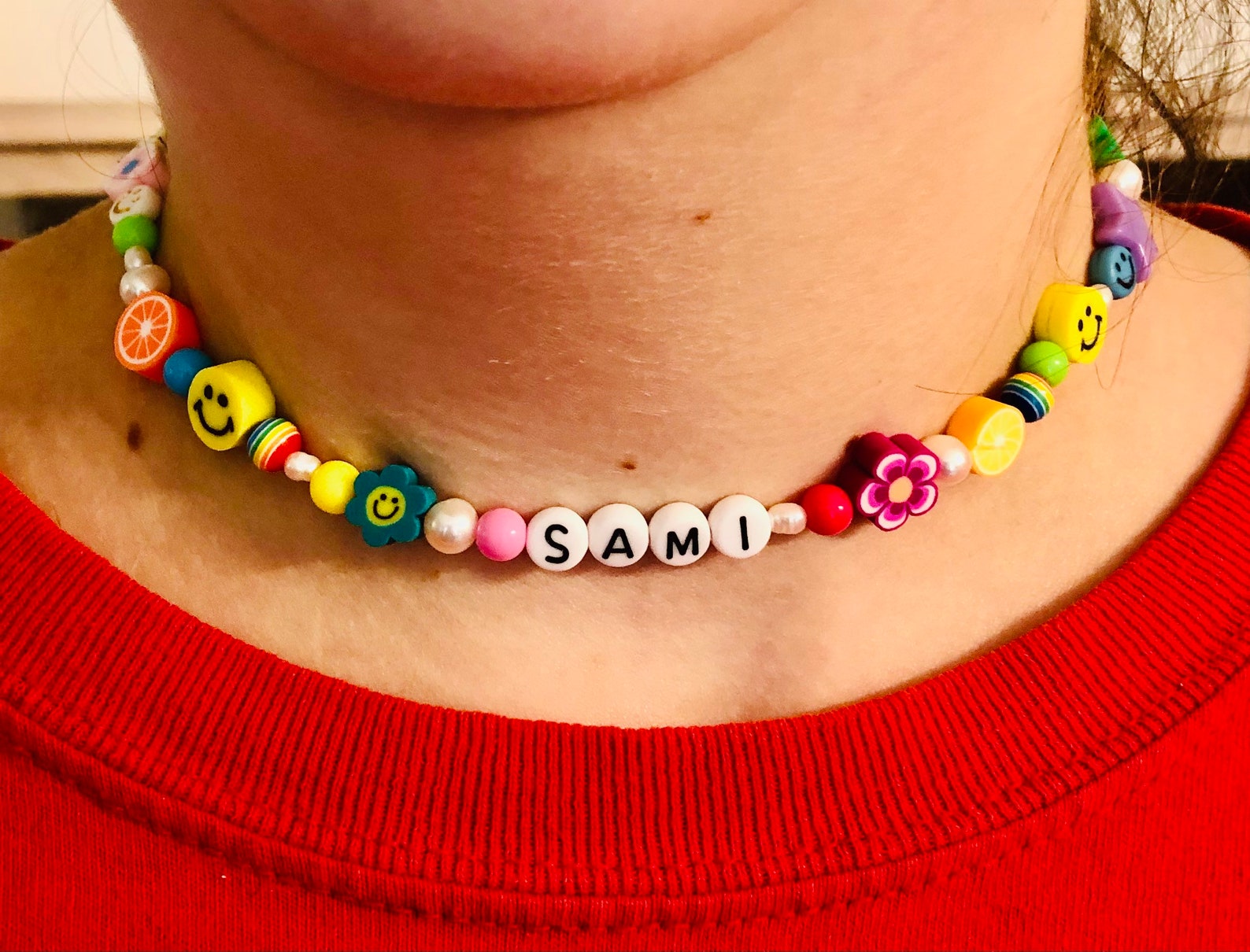 Custom Y2K Beaded Necklace Trendy Y2K Necklace Custom Made Etsy