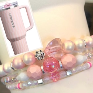 NEW!  Tea Rose Tile Stack, Tumbler Handle Charms, Tumbler Bracelet Stacks