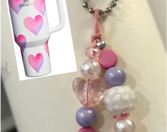 NEW!  Valentine’s Day Frost Heart Gradient Handle  Charm, Tumbler Accessories, Stanley Handle Charms, Tumbler Accessories