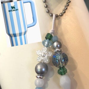 NEW! Cornflower Cabana Gloss Handle Charm, Tumbler Handle Charms, Oasis Collection, Tumbler Bracelet Stacks