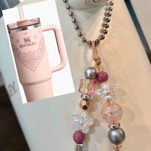 NEW!  Conch Floral Handle Charm, Tumbler Handle Charms, Tumbler Bracelet Stacks