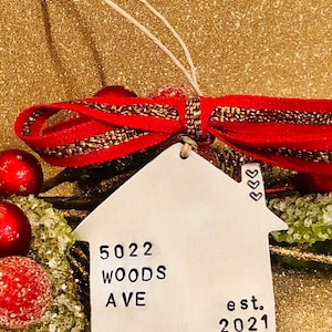 Custom First Home Holiday Ornament, First Home Christmas Decor, First Home Ornament, Christmas Ornament with address, New Home Gift, Realtor