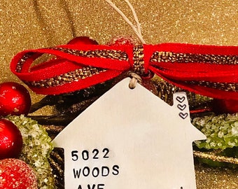 Custom First Home Holiday Ornament, First Home Christmas Decor, First Home Ornament, Christmas Ornament with address, New Home Gift, Realtor