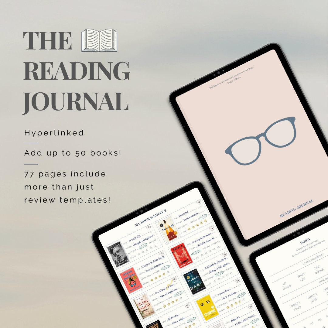 Digital Reading Journal | Goodnotes Notability iPad Compatible | Book ...